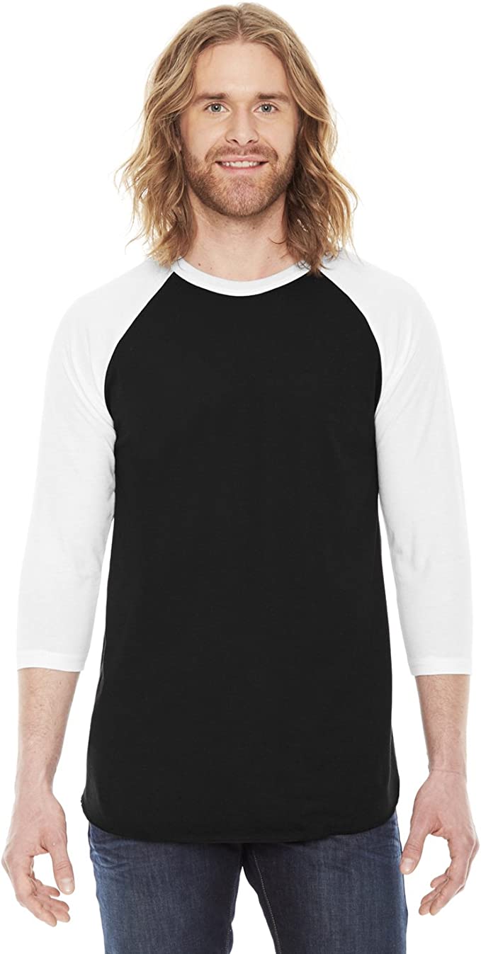 BB453W American Apparel Unisex 3/4-Sleeve Raglan T-Shirt New