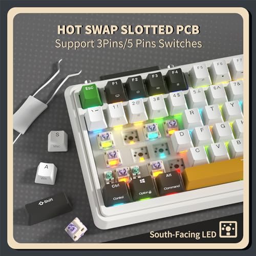 KZZI K75 PRO RGB 75% GASKET MECHANICAL SWITCHES - ARCADE GAMES - Like New