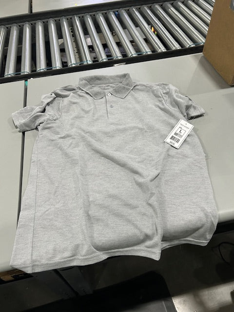 POLO AVENUE SHORT SLEEVE POLO - SIZE: MEN L - GRAY - Brand New