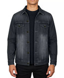 BLU ROCK MEN'S REGULAR-FIT CLASSIC DENIM JACKET - SIZE: MEN XL - JET BLACK - Brand New