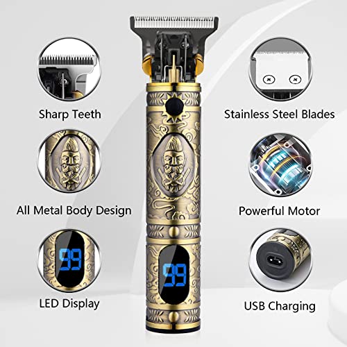 AMULISS PROFESSIONAL MENS HAIR CLIPPERS CORDLESS HAIR TRIMMER AU-JM-700AL - GOLD Like New