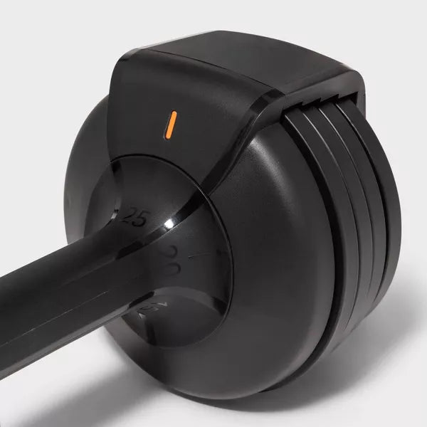 ALL IN MOTION ADJUSTABLE DUMBBELL 25LBS STEEL & PLASTIC, SINGLE PIECE - BLACK - Like New