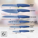 GRANITESTONE NUTRIBLADE 6-PIECE STEAK KNIVES SET BY GRANITESTONE - BLUE - Brand New
