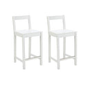 AMAZON BASICS WOODEN BAR STOOL WITH BACKREST 24", SET OF 2 - WHITE - Brand New