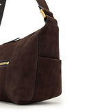 ALLSAINTS VEGA SUEDE SHOULDER BAG - BROWN - Like New