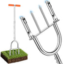 FLMAQE Manual Core Aerator Lawn Tool -2 Half-Open Hollow Slot Tines,Orange - Like New