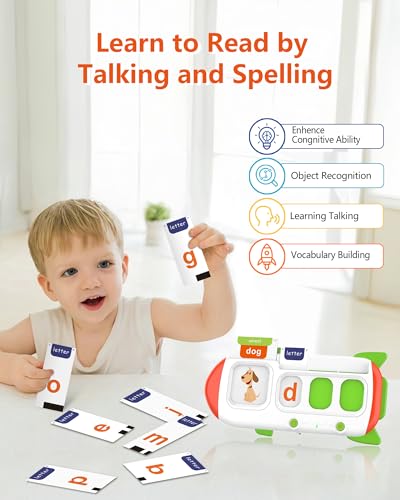 ZIKAQUQI SPELLING TALKING FLASH CARDS TODDLERS 3-8 YEARS OLD - WHITE/GREEN/RED Like New