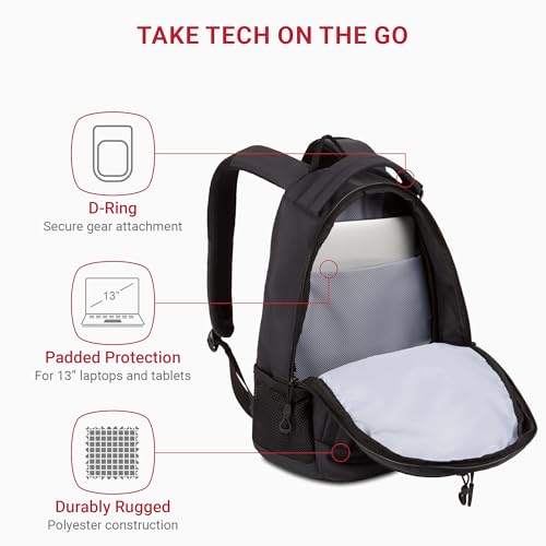 SwissGear 1186 Bungee Backpack, Grey (Laptop Version), 17.75 inch - Brand New