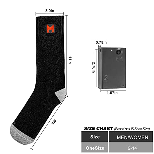 MRAWARM HEATED SOCKS FOR MEN, WOMEN CAMPING FISHING CYCLING SKIING - BLACK - Like New