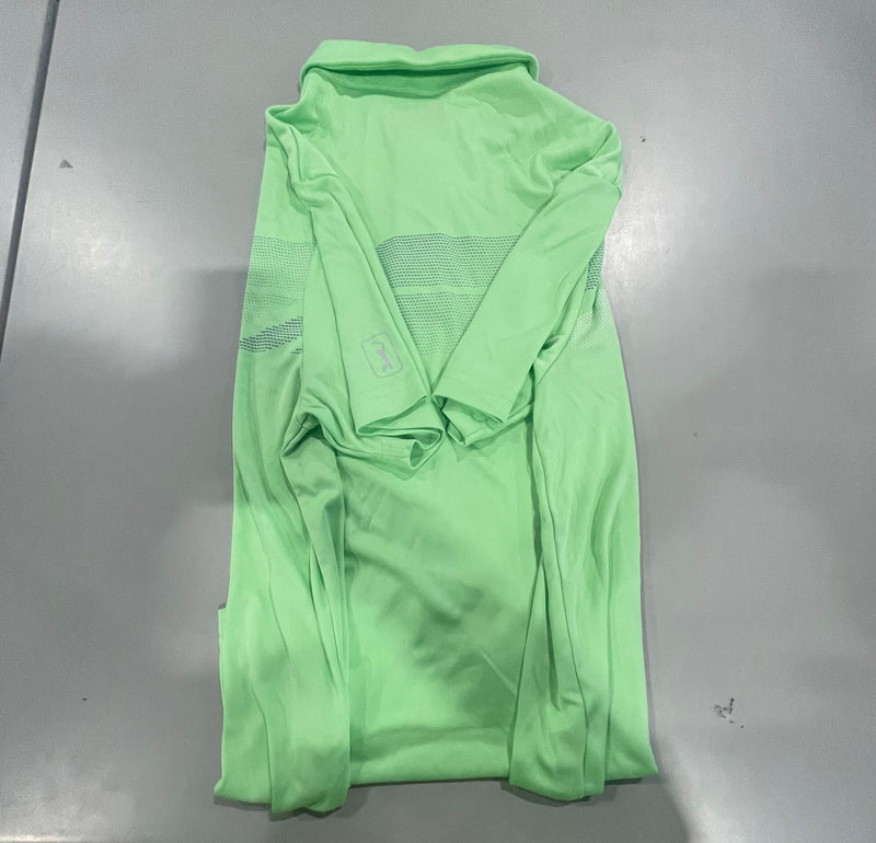 PGA TOUR SHORT SLEEVE 2 BUTTON POLO - SIZE: MEN M - GREEN - Brand New