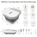 UNIFULL Foot Spa Bath Heat Massage Rollers Bubble Foot Pedicure Kit - WHITE - Like New