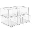 Sorbus Plastic Storage Bins Stackable Clear Pantry Organizer Box Bin (4 Pack) - Like New