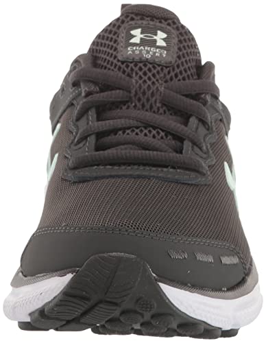 UNDER ARMOUR WOMEN'S CHARGED ASSERT 10 JET FOAM SIZE: W7.5 - GRAY/JET GRAY/AQUA - Like New