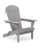 SoliWood Wooden Folding Adirondack Chair, Half Pre-Assembled 3018 - Grey - Brand New