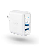 ANKER USB CHARGER ELITE DUAL PORT 24W WALL CHARGER POWERPORT 2 A2023 - WHITE - Brand New