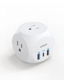 ANKER ELECTRICAL OUTLET EXTENDER 30W USB C CHARGER 3-OUTLET EXTENDER - WHITE Like New