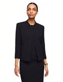 Anne Klein Women's Stand Collar Open Front Blazer, Anne Black - Brand New