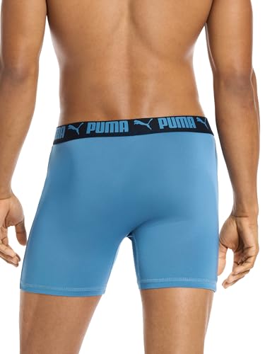PFA23M151776 PUMA MEN 4 PACK ACTIVE STRETCH BOXER BRIEFS BLUE COMBO SIZE L - Like New