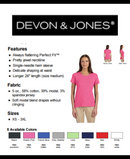 DP182W Devon & Jones Ladies' Perfect Fit™ Shell T-Shirt New