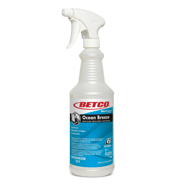 BETCO BEST SCENT OCEAN BREEZE SPRAY BOTTLES, 32 OZ, CASE OF 12 2313200 - WHITE - Like New
