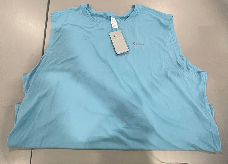 CAKULO SLEEVELESS ATHLETIC SHIRT - SIZE: MEN 5XL - LIGHT BLUE - Like New