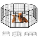 SMUG HEAVY-DUTY IRON DOG PLAYPEN 8 PANEL 32” DURABLE RUST-RESISTANT - BLACK - Like New