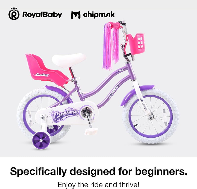 ROYALBABY CHIPMUNK KIDS BIKE TODDLERS 14 INCH WHEEL BICYCLE - GEMSTONE PURPLE - Like New