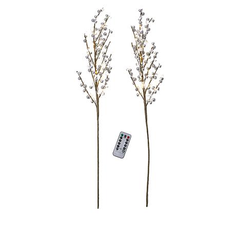 7029437KN AUGUST AND LEO BEADED LED TWIGS 2 PACK ROSE GOLD New