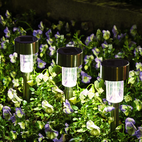 SOLPEX 12 Pack Solar Outdoor Lights Pathway, Stainless Steel - Scratch & Dent