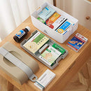 Double-Layer Medicine Box with Bite Type Clasp and Folding Handle-home Brown - Brand New