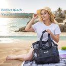 TIRRINIA MESH BEACH BAG WITH COOLER COMPARTMENT EXTRA LARGE TOTE - OS - BLACK - Like New