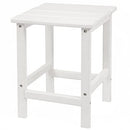 N&V HDPE Side Table Adirondack Square Outdoor Poly Lumber Patio - White - Brand New
