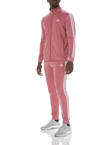 ADIDAS MENS BASIC 3-STRIPES TRICOT TRACK SUIT - SIZE: MEN XLT - PRELOVED CRIMSON - Brand New