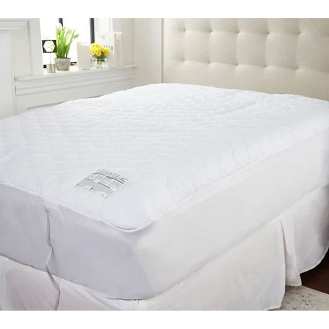 HOME REFLECTIONS QUILTED HEATED MATTRESS PAD INCLUDES 1 REMOTES TWIN - WHITE - Like New