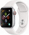 For Parts: Apple Watch 4 Cellular 40mm Silver White Band -CANNOT BE REPAIRED-CRACKED SCREEN
