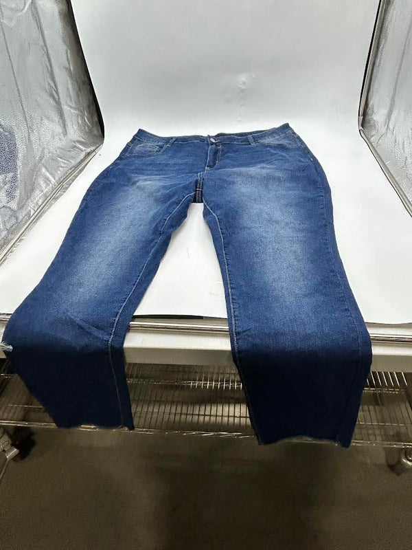 DEMOCRACY WOMENS 22 IN. AB-TECH PULL-ON JEANS 6 BLUE - SIZE: WOMEN 22 - DARKNAVY - Like New