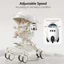 QNHMPW BABY ROCKER, BABY VIBRATING SOOTHER GENTLY ROCKS - WHITE/BLACK - Like New