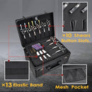 YUEIEOUN BARBER CASE WITH CLIPPERS SLIDING TRAY PROFESIONAL BARBERS - BLACK - Like New