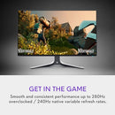 ALIENWARE GAMING MONITOR 27" 2560 X 1440 240HZ DISPLAY DP 1.4 - LUNAR LIGHT - Like New