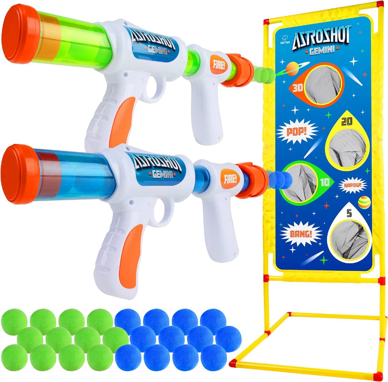 USA Toyz Astroshot Gemini Shooting Games - Soft Foam UT-ASGMNI-MUL - Blue/Green Like New