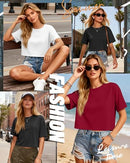 Ficerd 3 Pack Women Crop Tops Half Sleeve Cropped T Shirts FCRD - Size XXL - Brand New