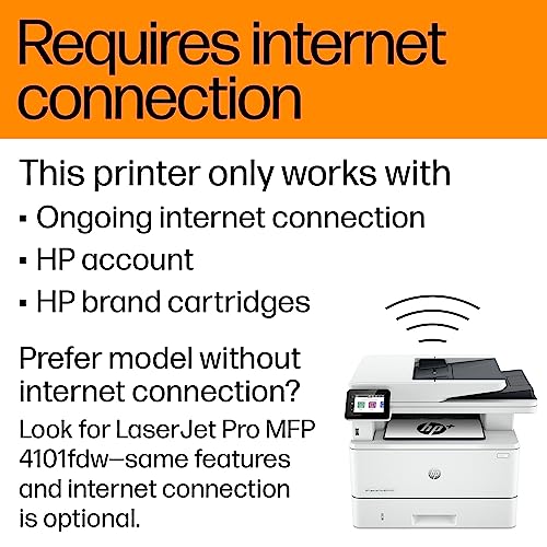 HP LaserJet Pro MFP 4101fdwe Wireless Black & White Monochrome Printer 2Z619E - Like New