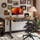 AGILESTIC HEIGHT ADJUSTABLE DESK WITH 2 DRAWERS ELECTRIC DESK - DARK BROWN - Like New