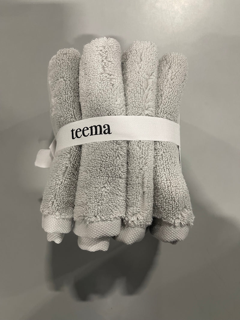 TEEMA 100% TURKISH COTTON WASHCLOTH PACK OF 4 - 12X12 WASHCLOTH STONE - Like New