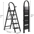 JOISCOPE 5 Step Ladder, Folding Step Stool with Upgraded Widening - Black - Like New