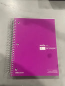 OFFICE DEPOT WIREBOUND NOTEBOOK 8" X 10-1/2", 5 SUBJECTS 180 SHEETS - PURPLE - Like New
