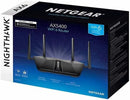 NETGEAR NIGHTHAWK AX5400 WIFI 6 ROUTER ONE YEAR ADVANCED RAX54S-100NAS - BLACK - Like New