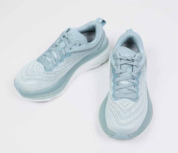 1127952 HOKA ONE ONE Womens Bondi 8 Textile Cloud Blue/Ice Flow Size 7.5 - Like New