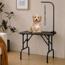 Yaheetech 32" Foldable Pet Dog Grooming Table Adjustable Height Arm Black - Brand New