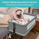 TDOO BEDSIDE BABY CRIB, 4 IN 1 PORTABLE FOLDING BABY BASSINET - GRAY - Like New